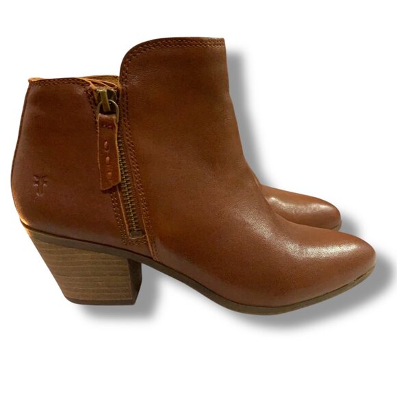 Frye Women’s Double Zip Judith Ankle Boots Whisky Brown Sz 6.5 Boho - Picture 2 of 8
